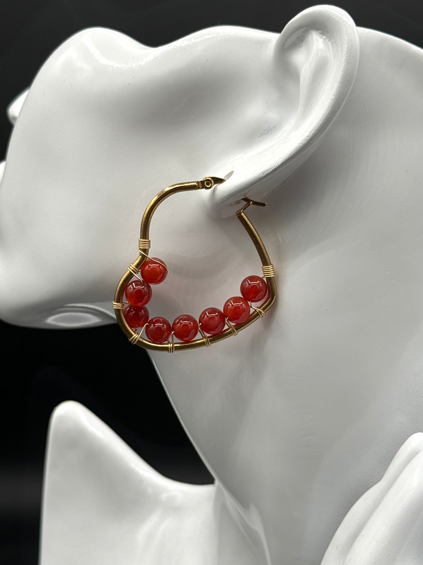 Aretes Argollas Carmesí