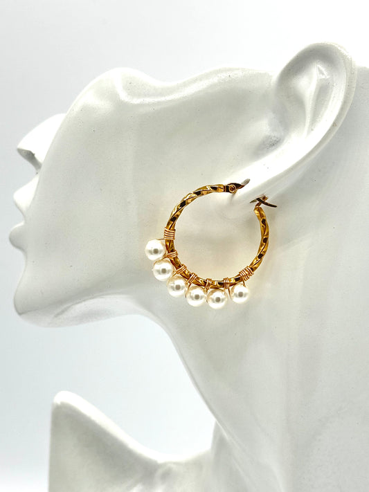 Aretes Argollas Akoya