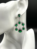 Aretes Halo Esmeralda