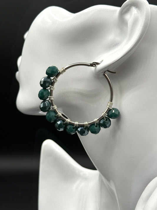 Aretes Argollas Olive