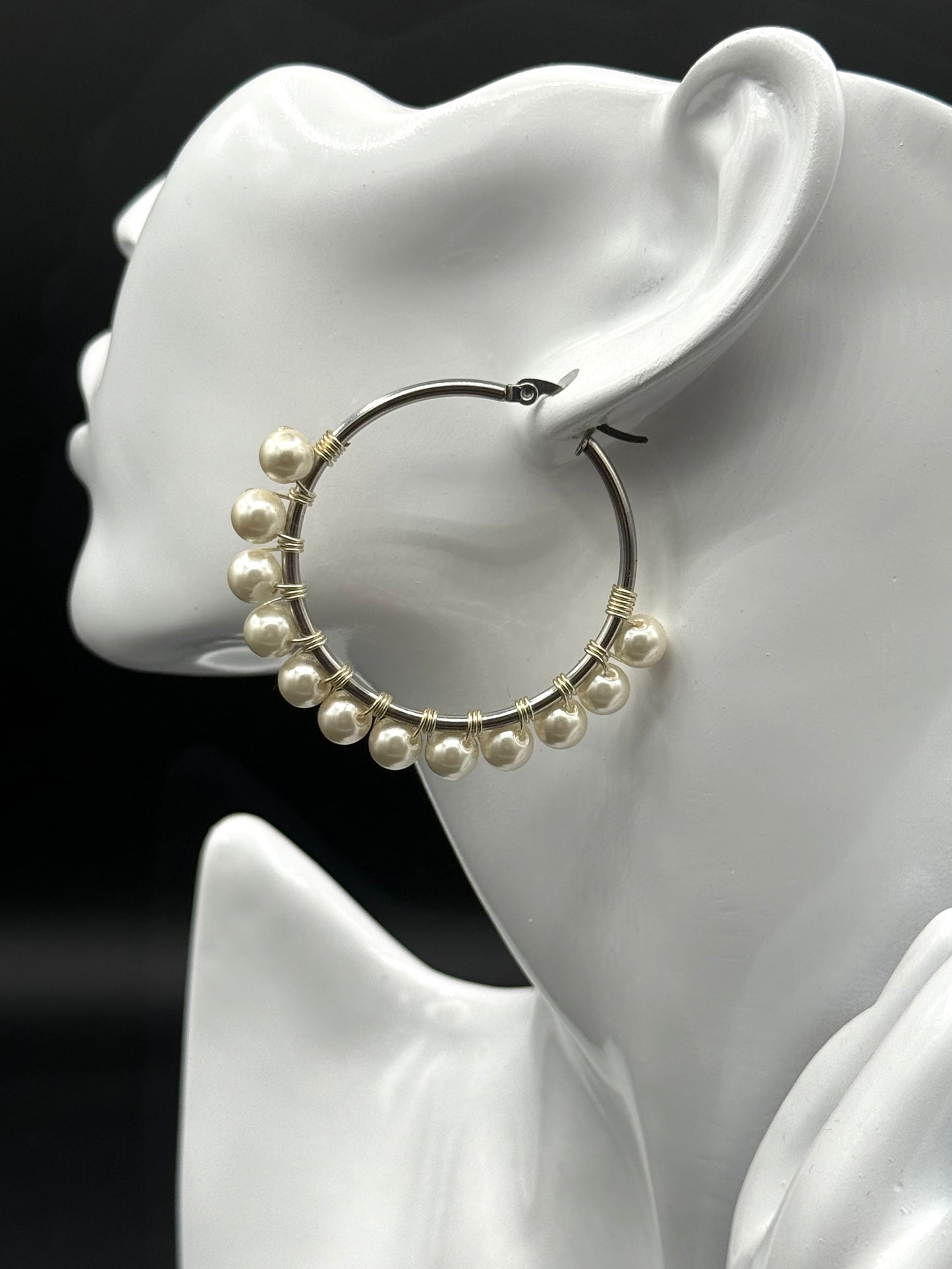 Aretes Argollas Perlina